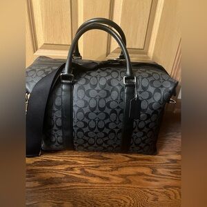 Coach Black and Gray Signature Duffel Bag